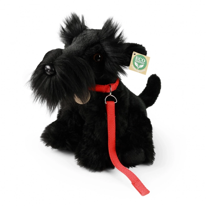 plush schnauzer with leash 30 cm eco-friendly