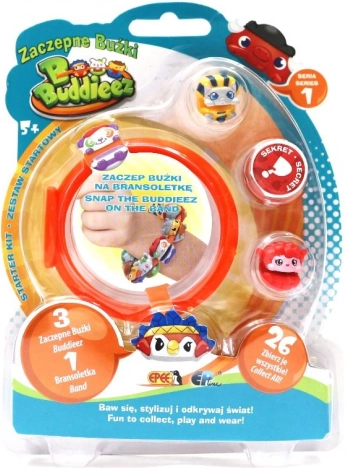 Bbuddieez Zaczepne Buźaki set iniziale – 3 figurine e braccialetto
