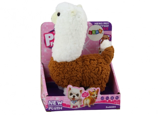 Interactive Brown Alpaca Toy