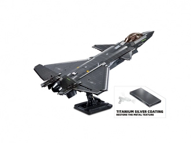 sluban invisible fighter jet j-20 with metallic finish