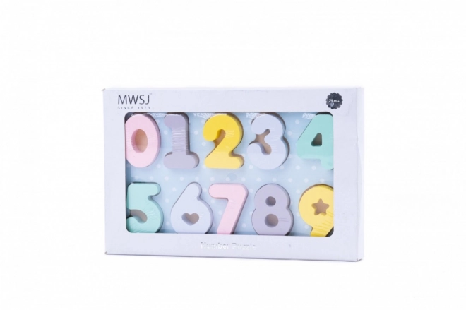 Wooden Puzzle Numbers Pastel