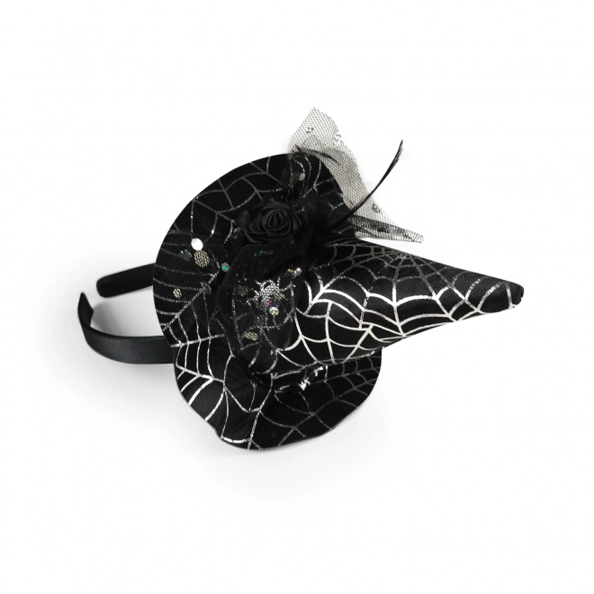 Witch Headband with Hat and Cobweb