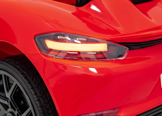 Elektrické autíčko Porsche 718 s MP4 audio panelom – Červené