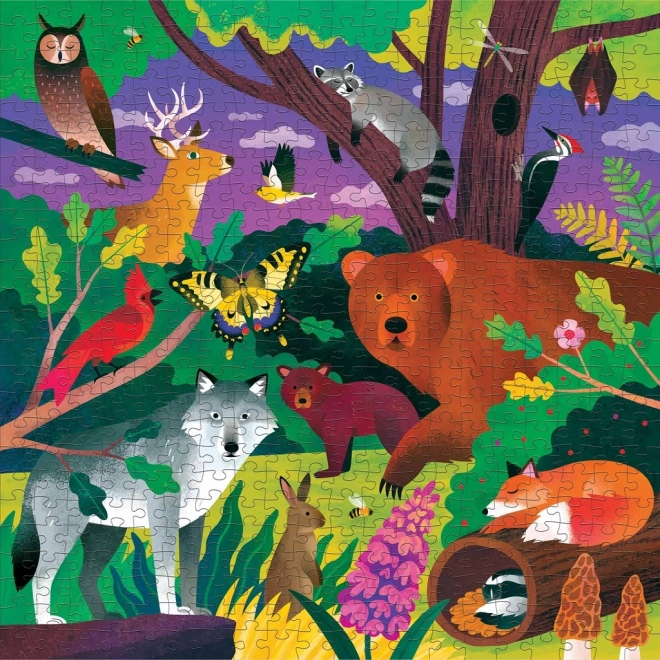 Mudpuppy Forest Animals Glow-in-the-Dark Puzzle 500 Pieces