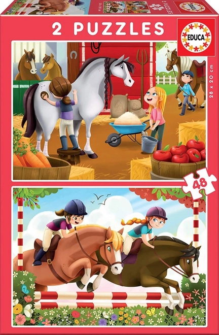 Educa Caring for Horses Puzzle Set