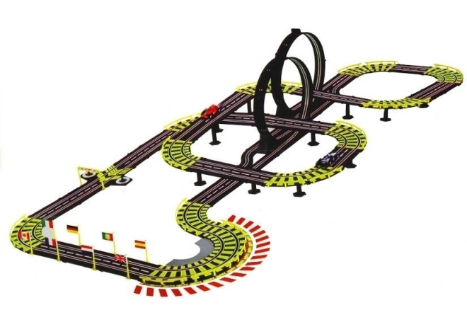 Racing Track Set with Cars and Power Supply