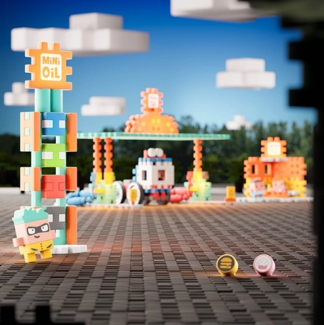 Mini Waffle City Fuel Station Block Set