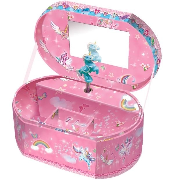 Oval Unicorn Musical Jewelry Box