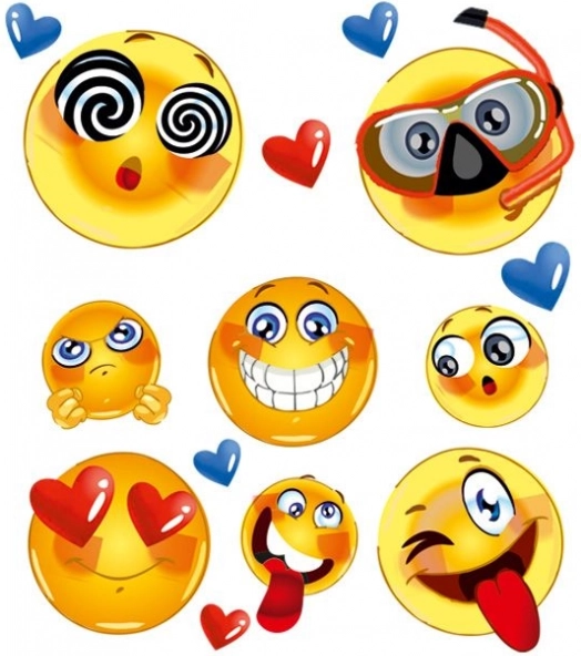 Playful emoji designs on one sheet