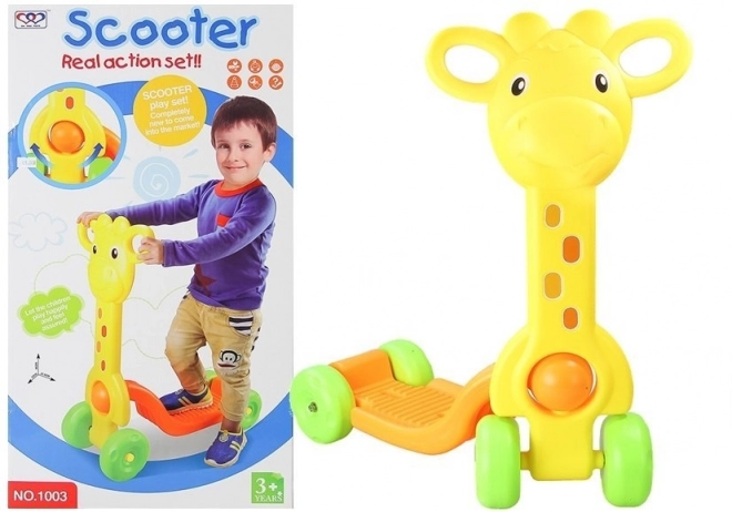 Children's 4-Wheel Scooter Giraffe Design