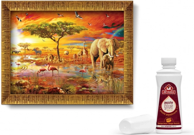 Savannah Kings 3-in-1 Art Puzzle with Frame and Glue