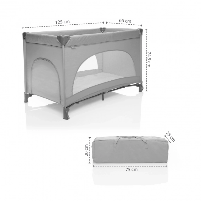 Foldable Travel Cot Lely Antracit Grey