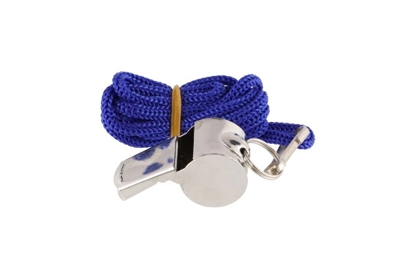 Whistle with Strap Metal/Fabric 5cm