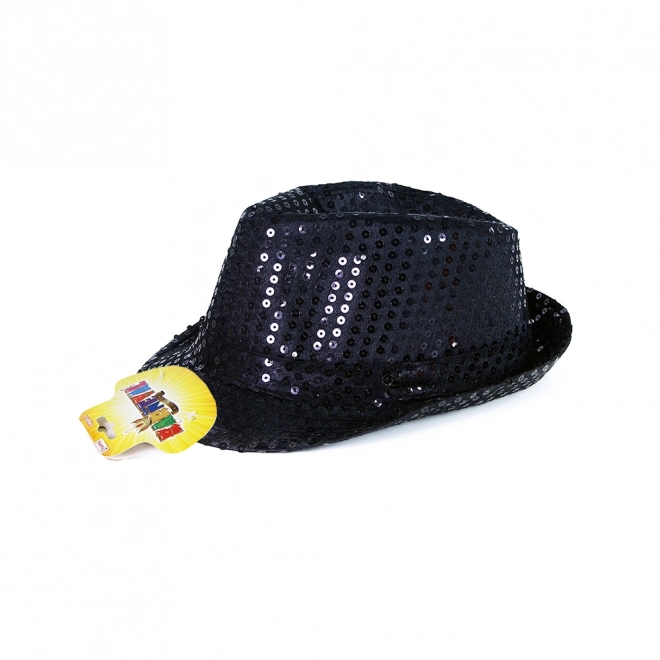 Black Disco Hat with LED Lights for Adults