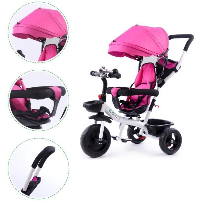 Tricycle with Rotating Seat 360° Ecotoys Pink