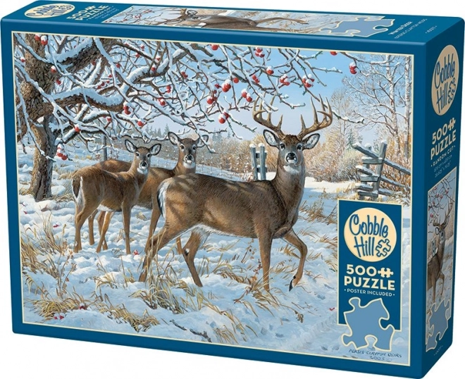 Cobble Hill Winter Deer Puzzle 500 Pieces