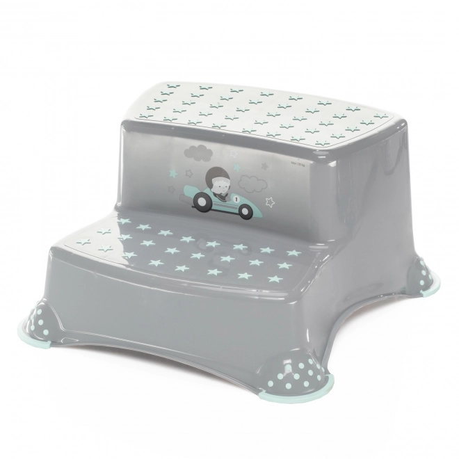 Step Stool for Kids 'Racer' Grey/Mint