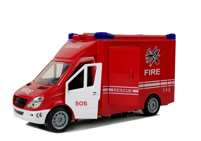 Friction-Powered Fire Truck with Sound and Opening Doors