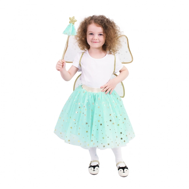 Green Fairy Tutu Costume with Wand and Wings