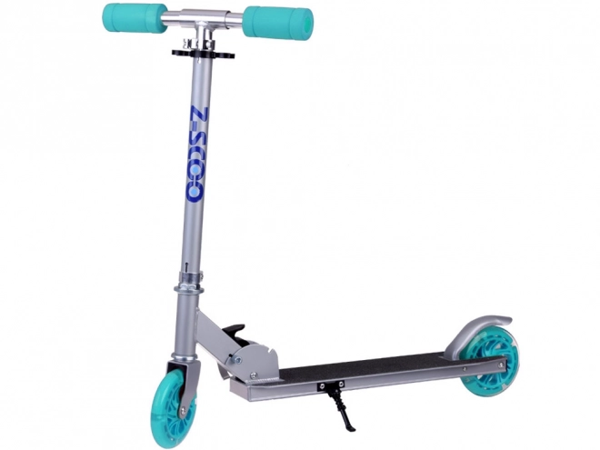 Foldable Children's Scooter with Light-Up Wheels – Turquoise