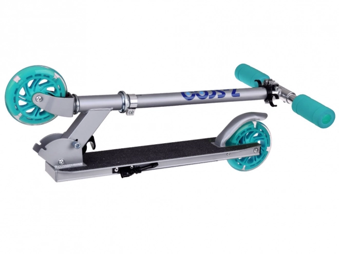 Foldable Children's Scooter with Light-Up Wheels – Turquoise