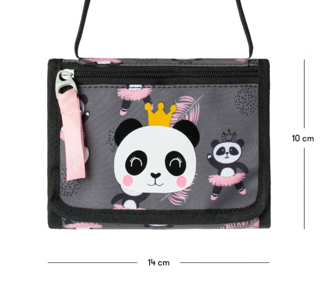 Baagl Wallet with Neck Strap Panda