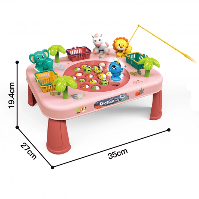 Interactive Fishing Game Table Pink
