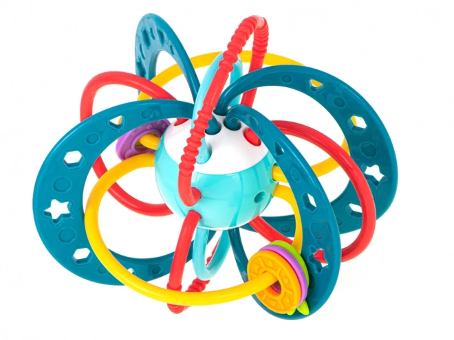 Turquoise Sensory Teether Rattle for Babies