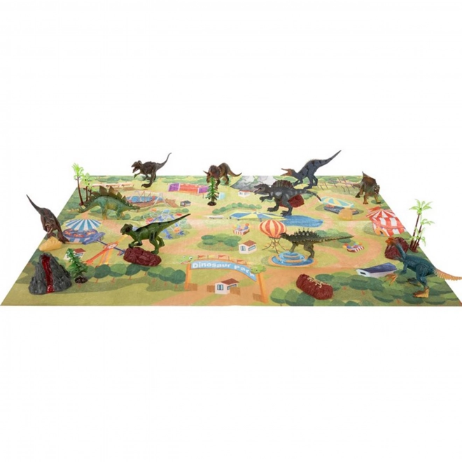 Woopie Nagy Dinoszaurusz Figura Készlet XXL + Játékszőnyeg "Őskori Világ"