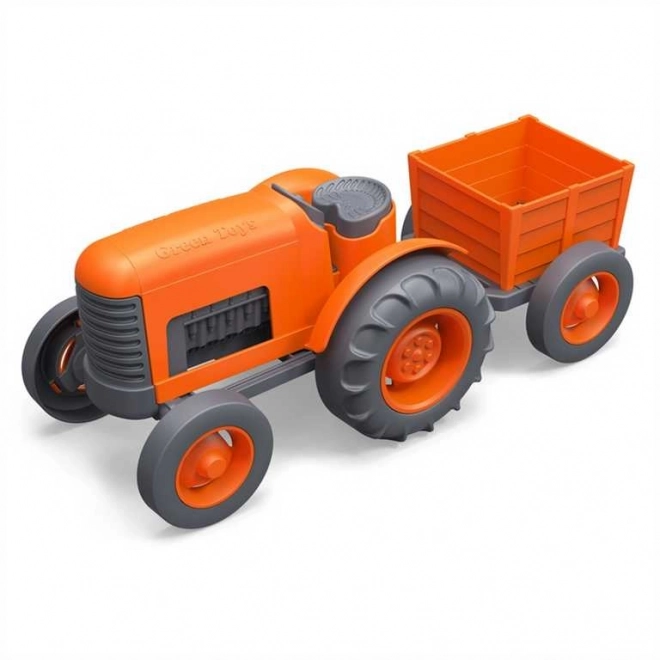 Green Toys Tractor with Trailer Orange