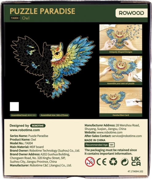 Wooden Owl Puzzle RoboTime