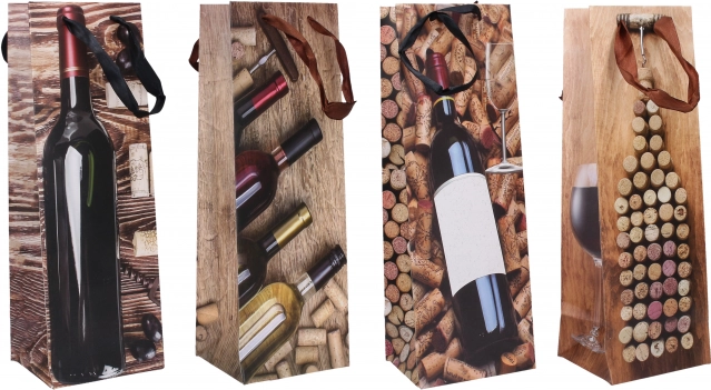 Gift bottle bag medium, 12 × 35 × 10 cm, year-round