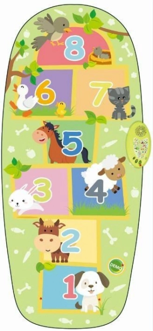 Interactive Hopscotch Playmat for Kids with Animal Sounds – Green