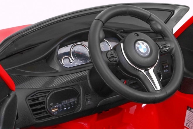 BMW X6M Electric Children's Car Red + Remote Control + EVA + Slow Start + Audio Panel + LED Indicator
