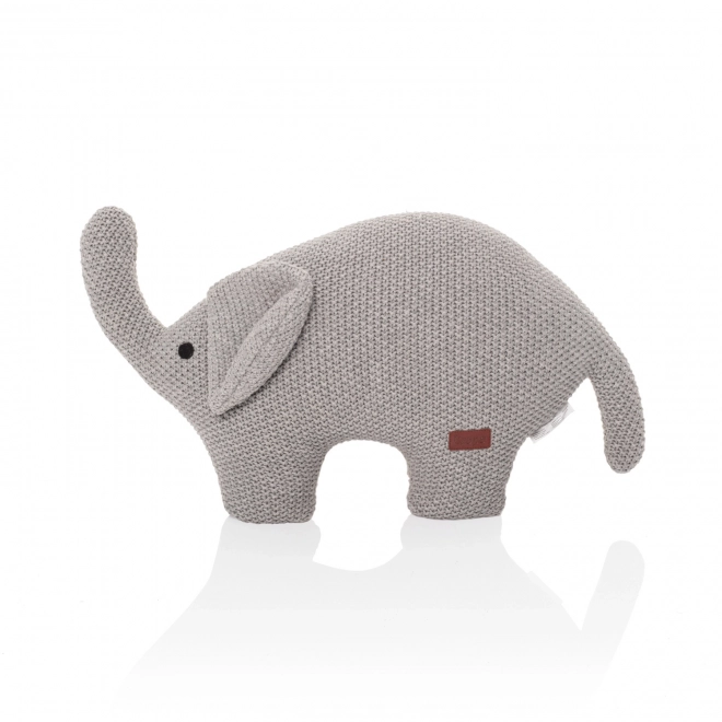 Knitted Elephant Toy in Gray