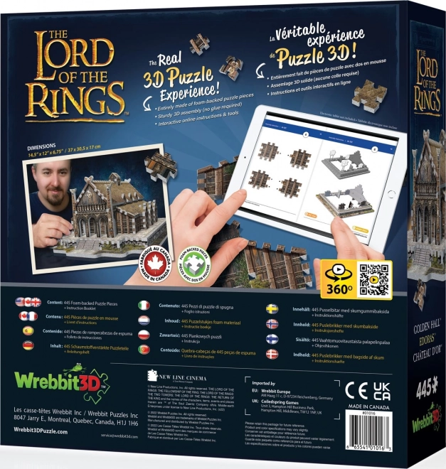 WREBBIT 3D puzzel De Heer der Ringen: Gouden Hal van Edoras