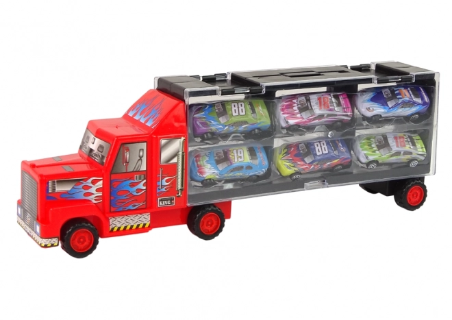 Large Transport Truck with Racing Cars