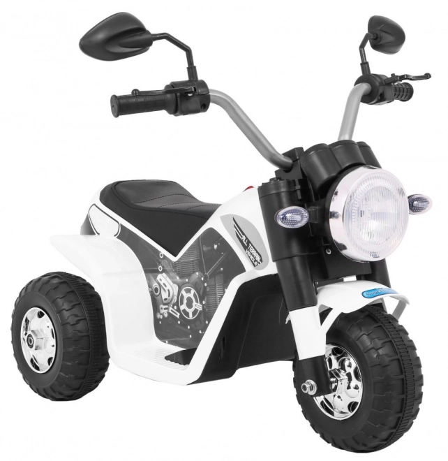 Children's Electric Ride-On MiniBike with LED Lights and Sounds - White