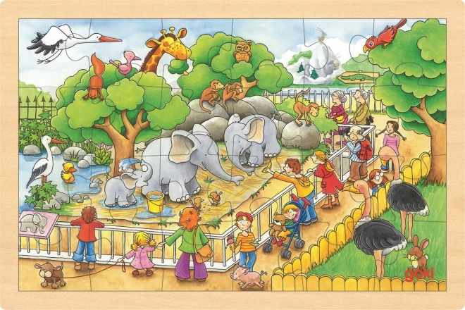 Wooden Zoo Visit Puzzle by Goki