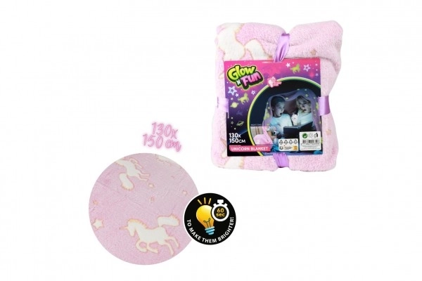 Unicorn Glow in the Dark Plush Blanket