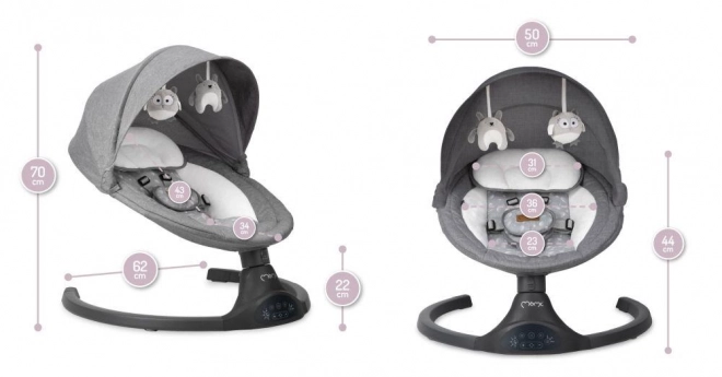 Electric Baby Swing MoMi Kenani Dark Grey