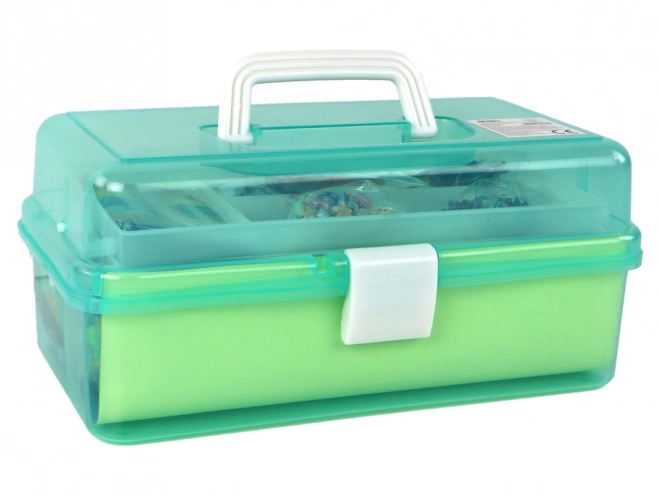 Artistic DIY Green Folding Suitcase Set