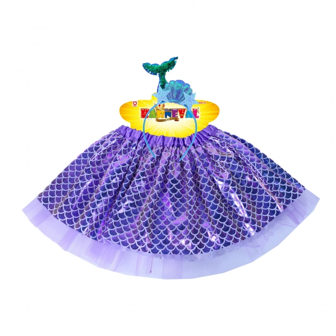 Mermaid Tutu Skirt Costume with Headband for Girls