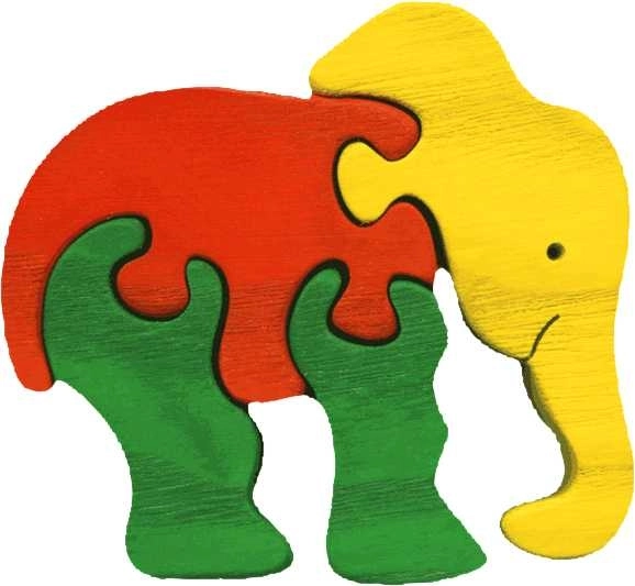 Wooden Insert Puzzle with Elephant