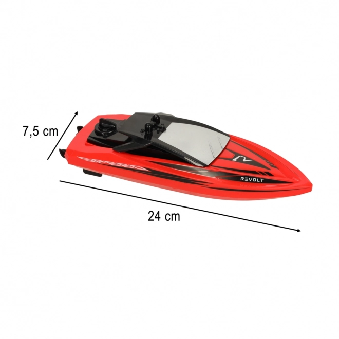 Red remote control boat