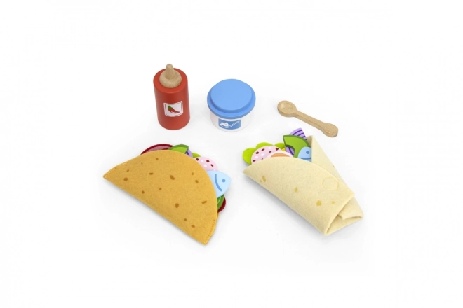 Wooden Taco Food Set