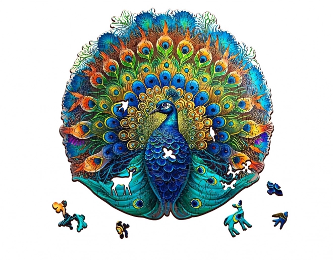 EscapeWelt Wooden Glow-in-the-Dark Peacock Puzzle 200 Pieces