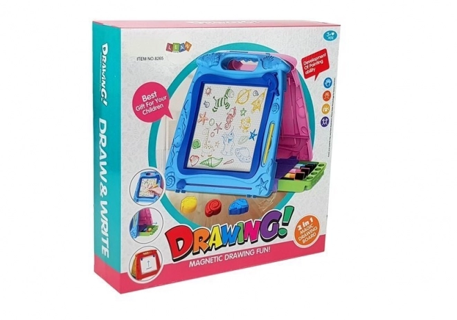 Dual-Sided Drawing Board with Magnetic Markers