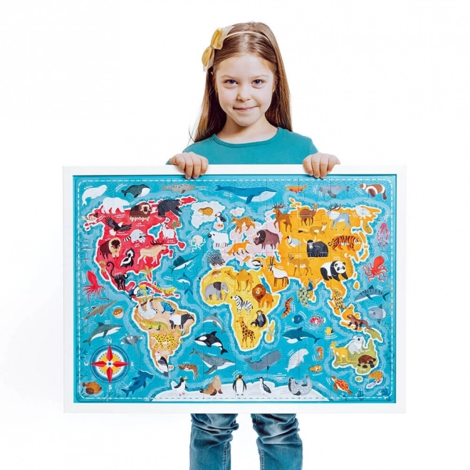 World Map Animal Puzzle 60 Pieces