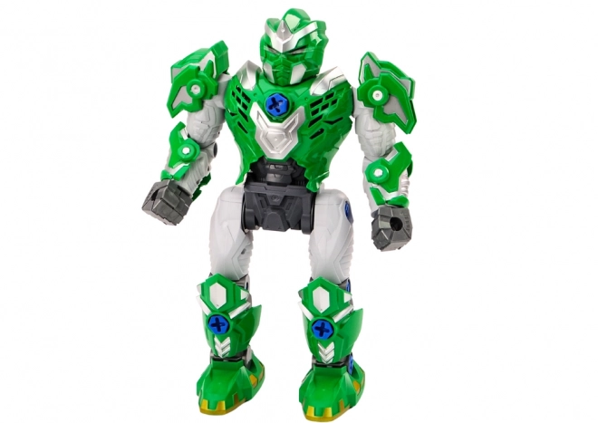 Green Assembly Robot with Tools and Light Effects